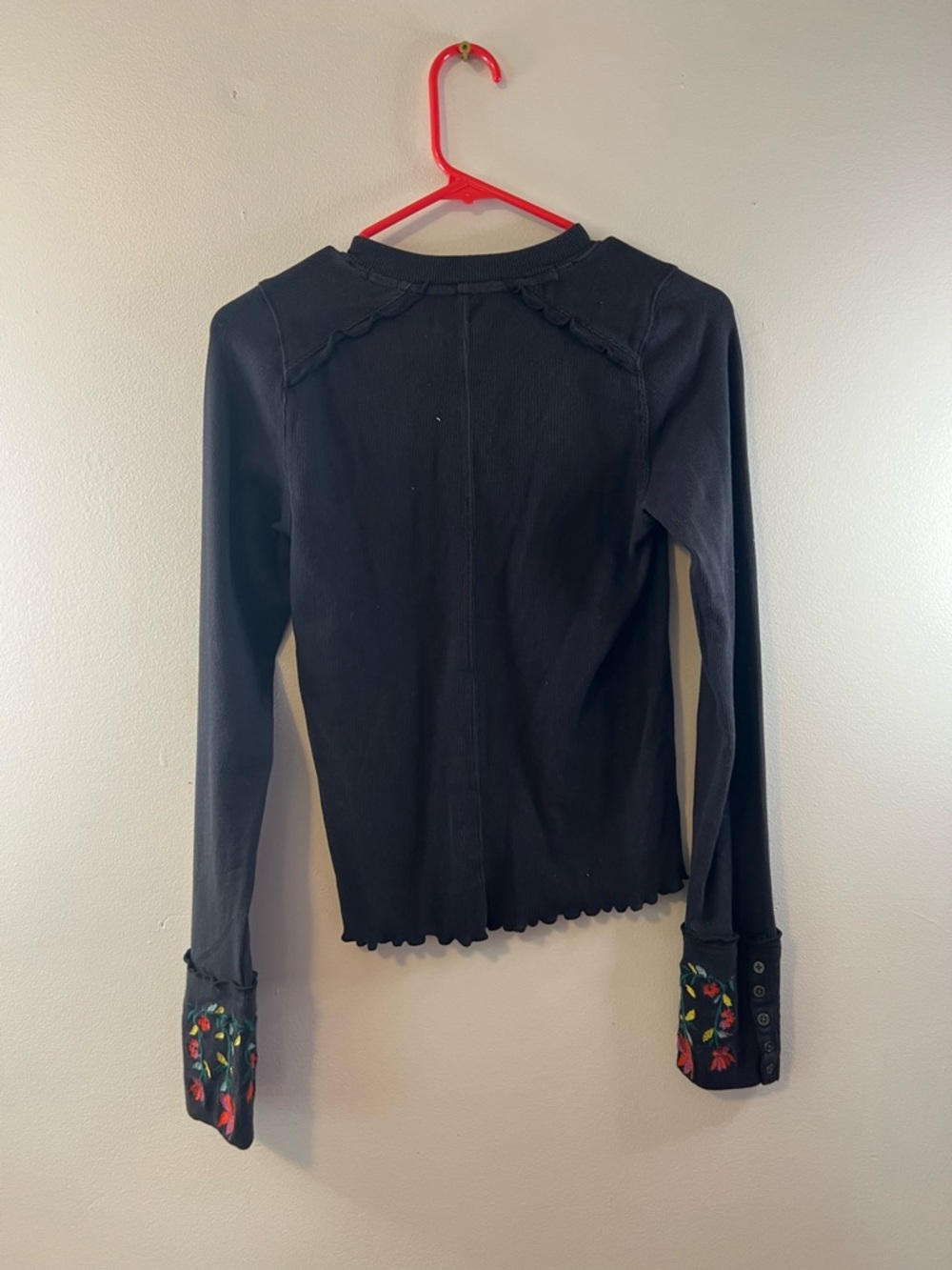 Free People Fleur Embroidered Cuff Henley - Picture 7 of 11
